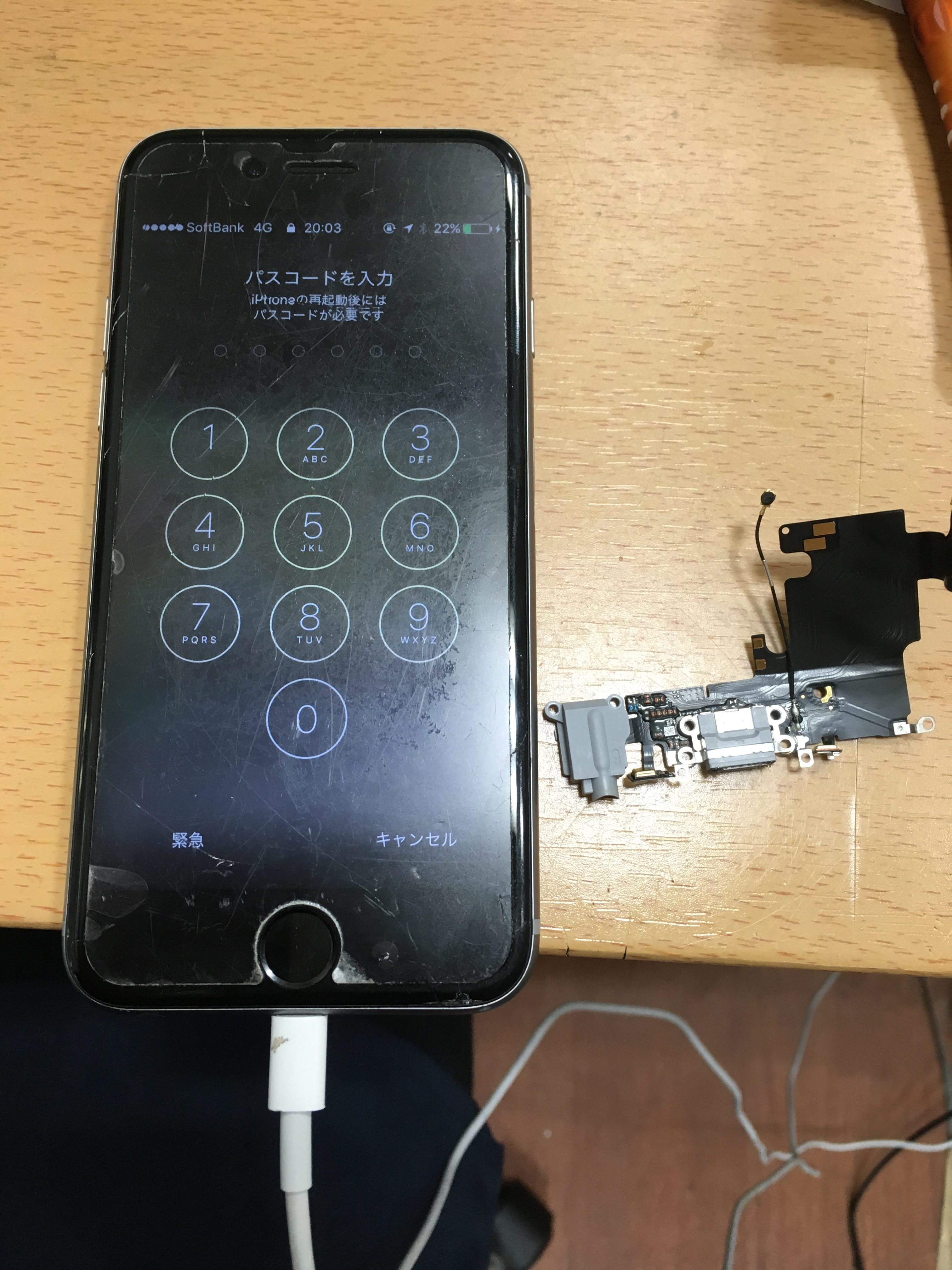 修理後：iPhoneの充電口も即日修理致します！